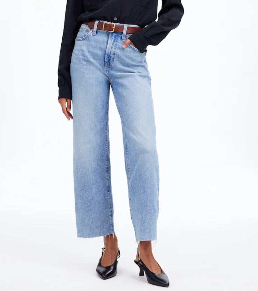 Madewell The Petite Perfect Vintage Wide-leg Crop Jean 26P NP392 Altoona Raw Hem